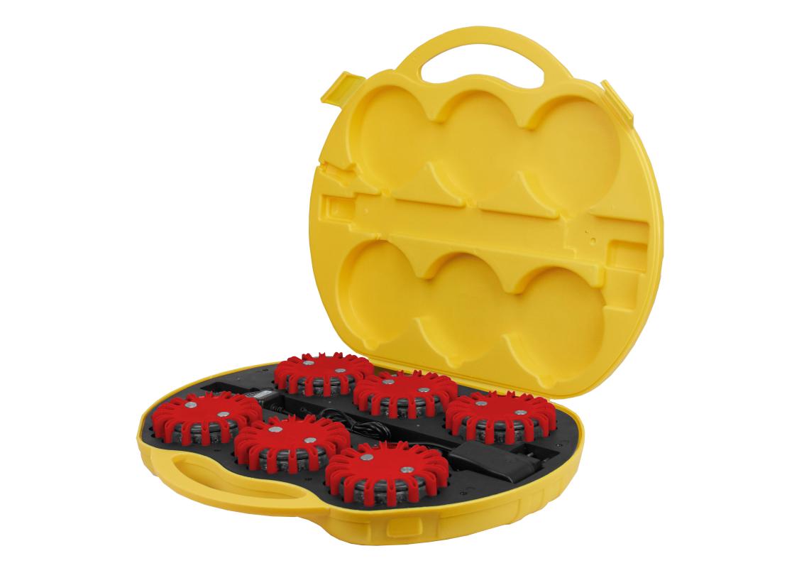 Valise de 6 Balises lumineuses SPIRALED Rouges